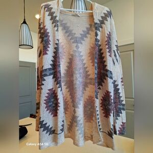 Knitted Cardigan, with Bohemian, knitted design at Thigh length with Hood